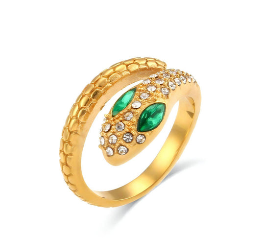 Emerald Snake Eye Ring